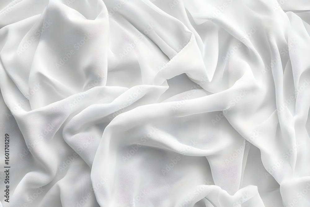 Obraz premium Abstract white fabric background with soft folds, elegant texture for design and decoration