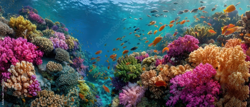 Fototapeta premium Vibrant Coral Reef Ecosystem: Underwater Paradise