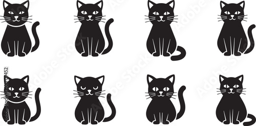 Friendly Cat Vector Set – Animal Illustration – Pet Collection