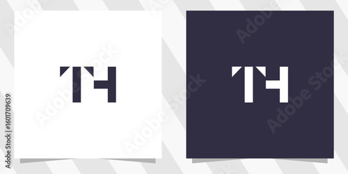 letter th ht logo design vector