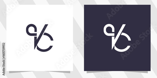 letter vc cv logo design