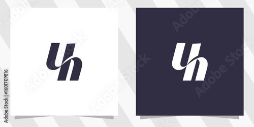 letter un nu logo design vector