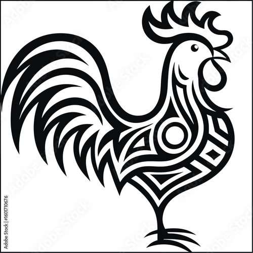Vintage Chicken Silhouette Illustration