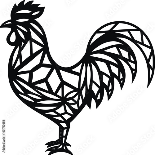 Vector illustration of a rooster