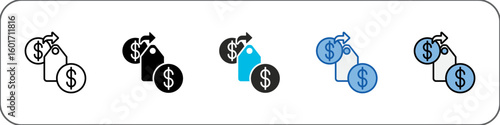Expenditure Icon Pack Multistyle Illustration