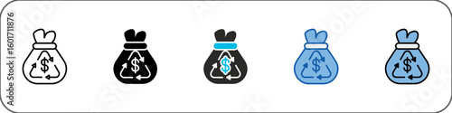 Disposable Income Icon Pack Multistyle Illustration
