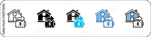 Household Spending Icon Pack Multistyle Illustration