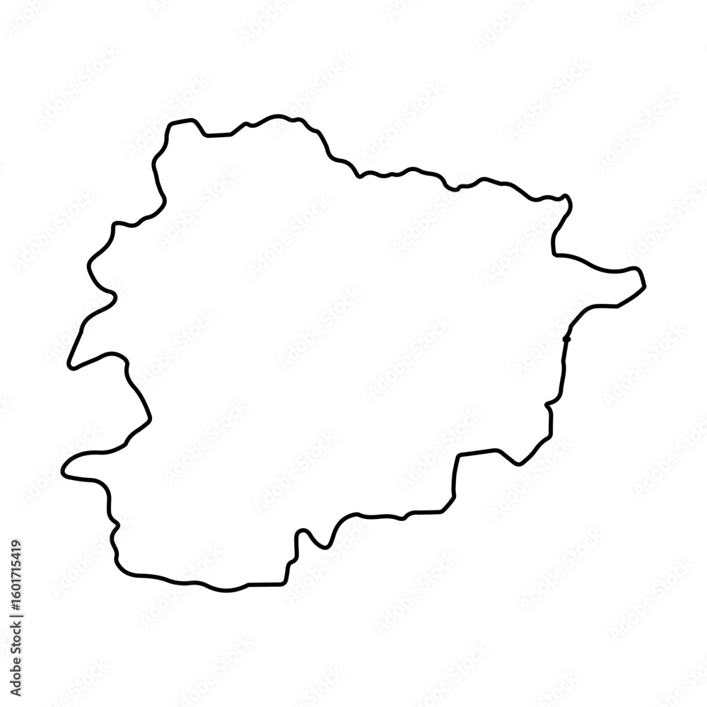 Vector Illustration of Outline Map of Andorra in black with white background. Vector Illustration of Outline Map of Andorra in black with white background.