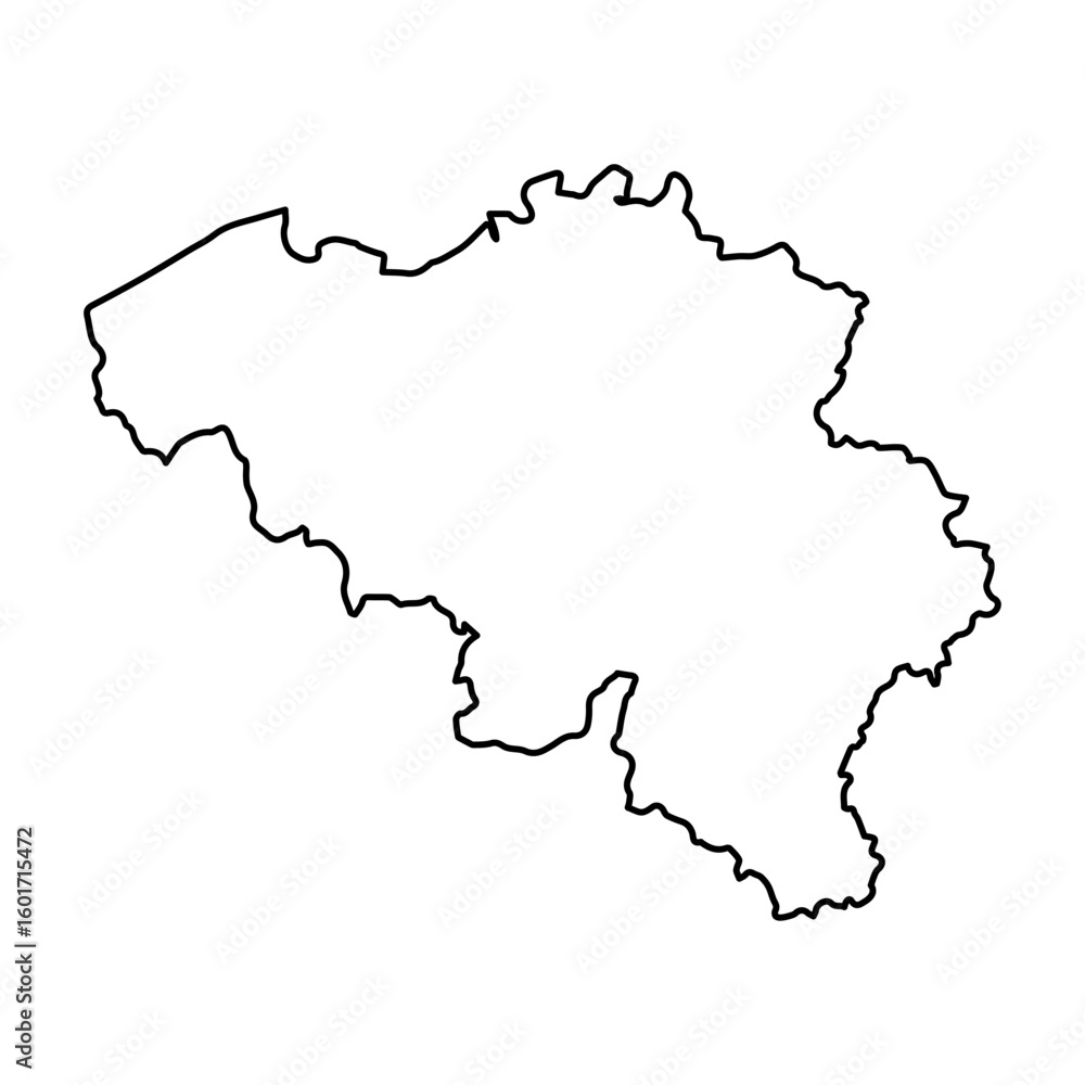 Vector Illustration of Outline Map of Belgium in black with white background. Vector Illustration of Outline Map of Belgium in black with white background.