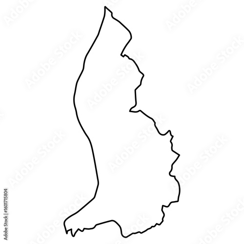 Vector Illustration of Outline Map of Liechtenstein in black with white background.