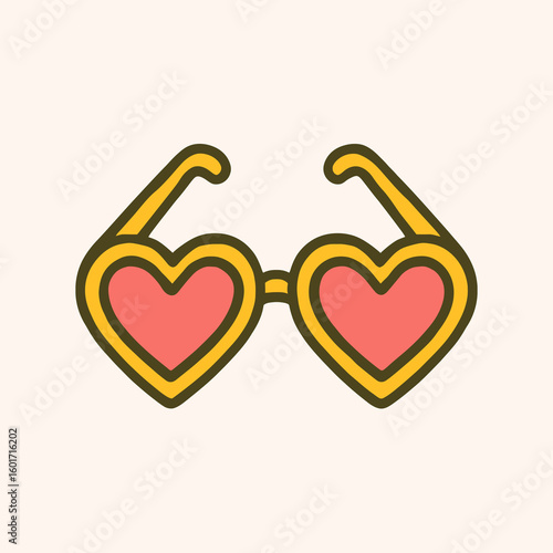 Heart Frame Sunglasses Flat Icon