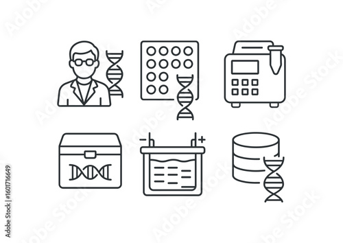 straight perfect stroke icon mono icons style isolated neticist DNA sequencer neticist ne microarray neticist PCR thermocycler neticist CRISPR kit neticist electrophoresis tank neticist