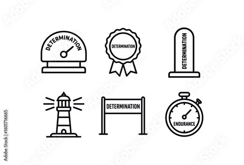 straight perfect stroke icon mono icons style isolated determination grit meter determination resolve seal determination milestone marker determination beacon determination goalpost stakes