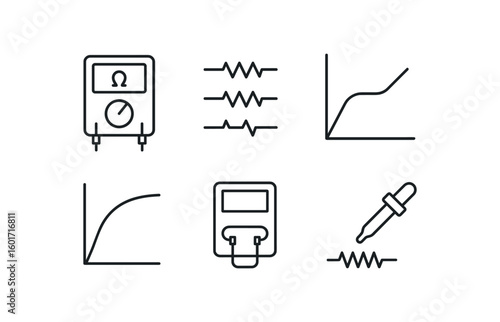 straight perfect stroke icon mono icons style isolated resistance ohm meter resistance resistor network resistance graph resistance stress strain curve resistance material tester resistance