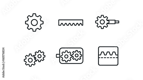 straight perfect stroke icon mono icons style isolated ar wheel ar rack segment ar shaft pinion ar train assembly ar ucer unit ar module template