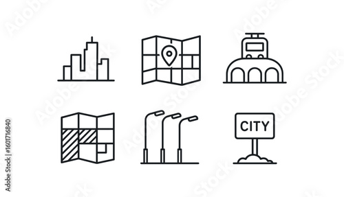 straight perfect stroke icon mono icons style isolated sky map transport hub model zoning plan overlay street array boundary marker