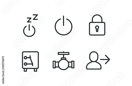 straight perfect stroke icon mono icons style isolated shutdown sleep mode toggle shutdown system halt instction shutdown safety interlock shutdown relay shutdown isolation valve shutdown