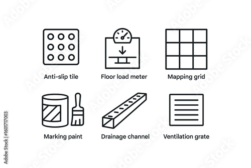 straight perfect stroke icon mono icons style isolated floor anti slip tile floor load meter floor mapping floor marking paint floor draina channel floor ventilation grate