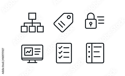 straight perfect stroke icon mono icons style isolated organization system tree view organization system tag taonomy organization system access control list organization system dashboard