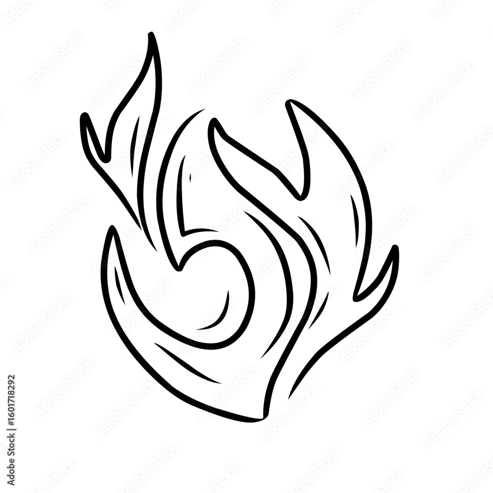 Obraz premium hand drawn hot fire icon