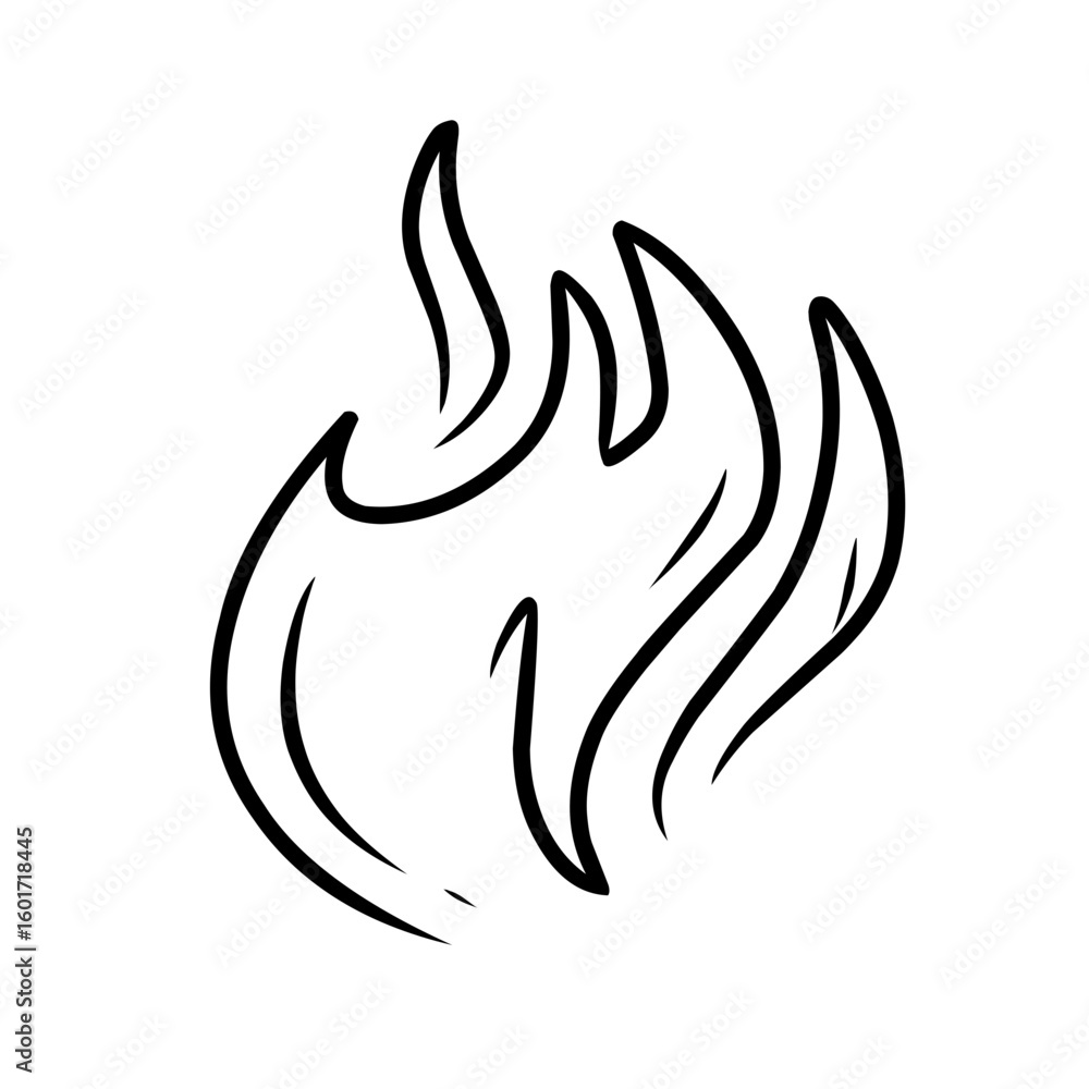 Naklejka premium hand drawn hot fire icon