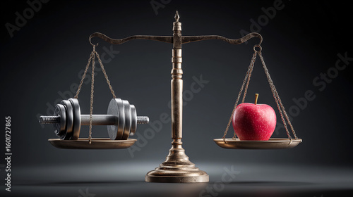 Weighing choices between fitness and health in a symbolic balance