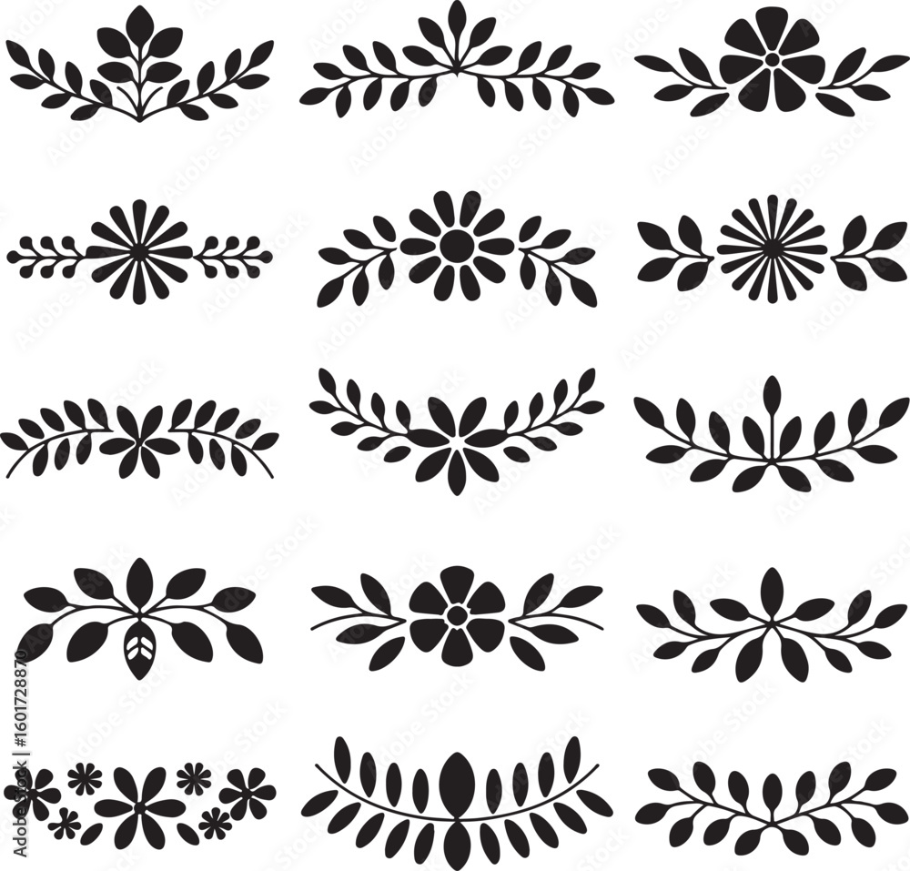 Fototapeta premium Floral Decorative Elements Collection
