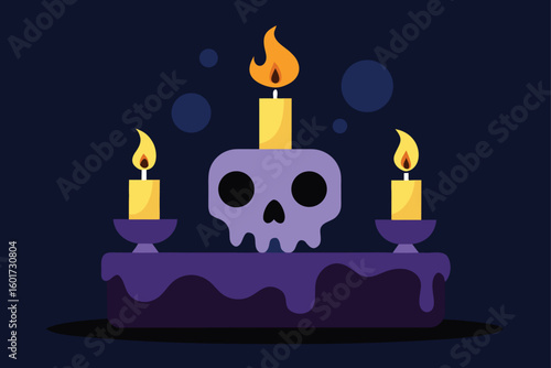haunted house candlelight ambiance vector illustration