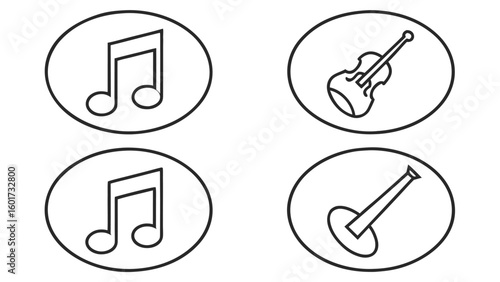 Collection of music and audio related icons