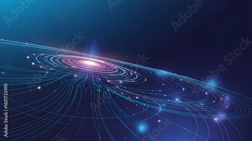 Stunning abstract network with glowing lines for modern technology presentation backdrop material