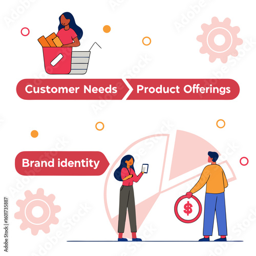 Business strategy concept with people and icons vector
