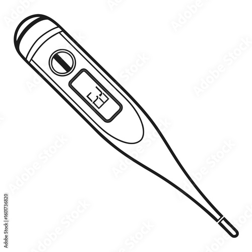 Digital thermometer with temperature reading health medical