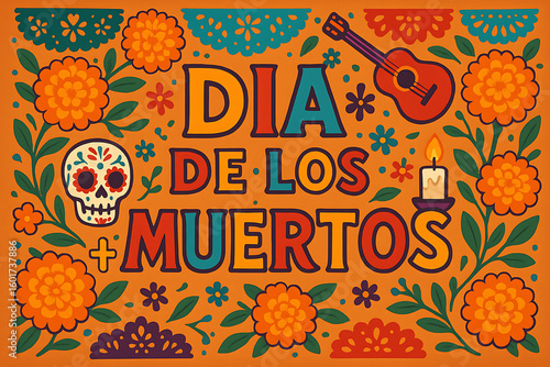 Day of the dead dia de los muertos illustration vector background art