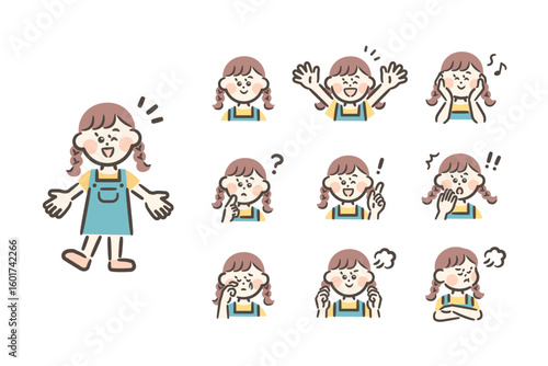 Vector illustrations of children's facial expressions