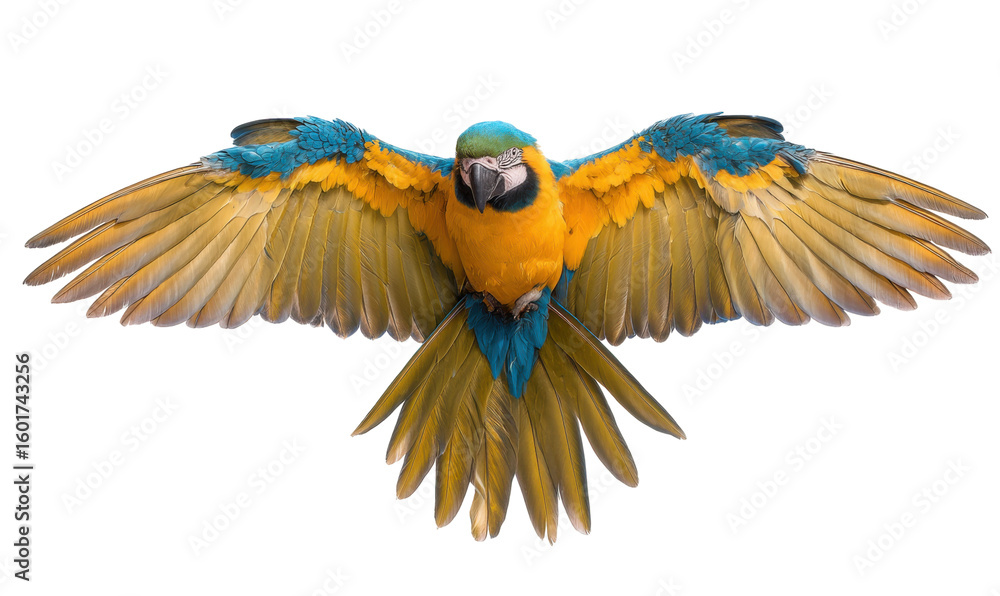 Fototapeta premium Vibrant parrot in flight