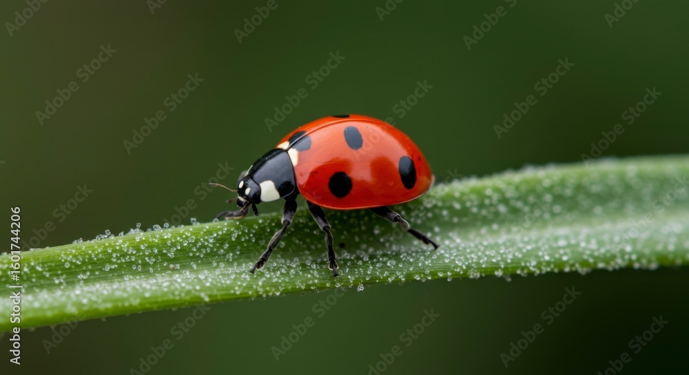 Naklejka premium Ladybug on leaf (4)