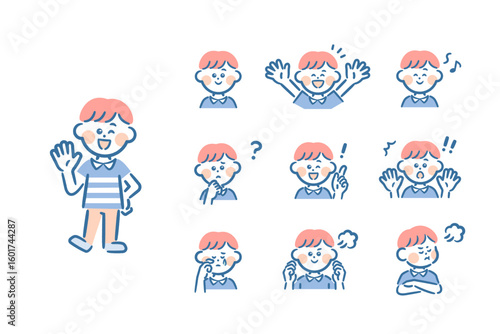 Vector illustrations of children's facial expressions