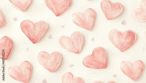 Pink love shape pattern seamless background