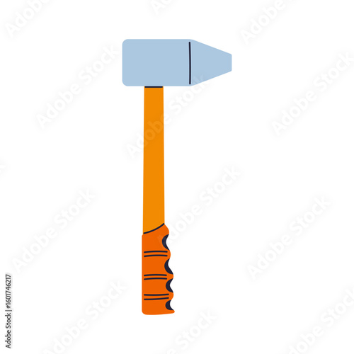 Construction hammer sledgehammer vector illustration. Modern maul tool, repair tools builder mechanic, plumber, carpentry. Tool stylized simple hammer cartoon professional object