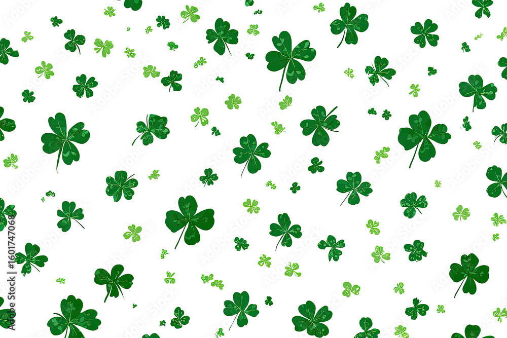 Green four-leaf clovers on black Green four-leaf clovers on black