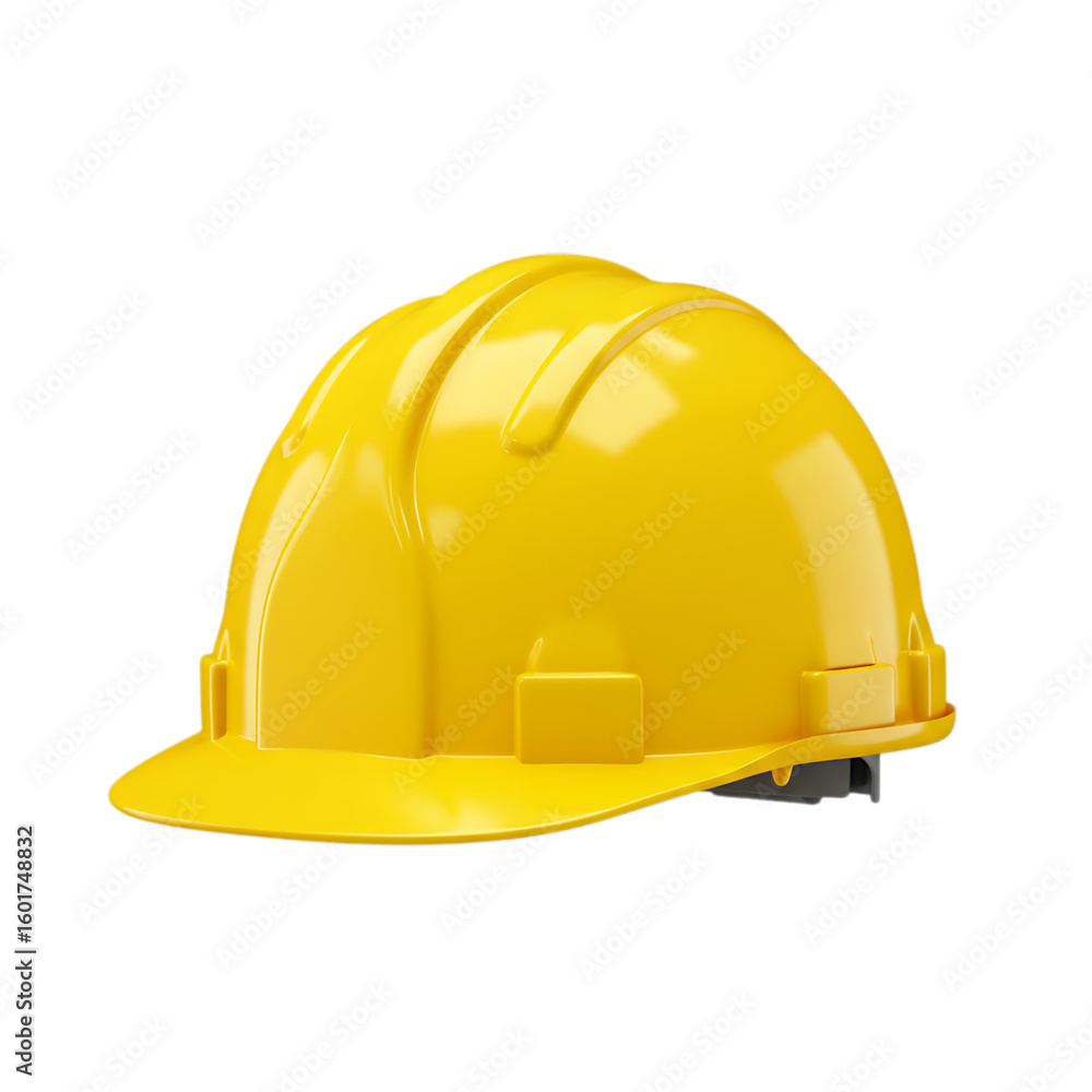 Fototapeta premium Yellow Construction Hard Hat Isolated on Transparent Background