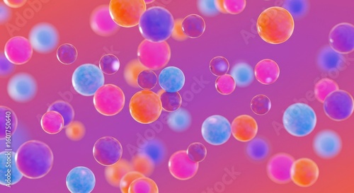 Abstract vibrant spheres in soft gradient colors