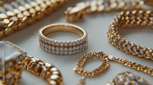 Gold and diamond jewelry collection