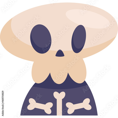 Flat Skeleton Halloween Icon Design
