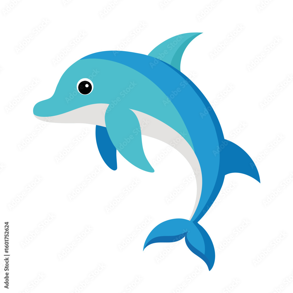 Fototapeta premium Dolphin on white background