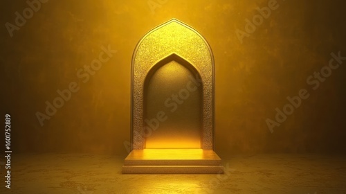 Ornate golden archway display background