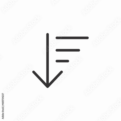arrow down icon sign vector