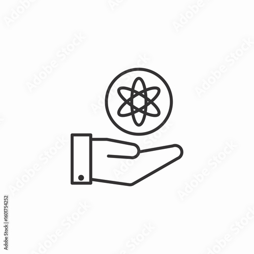 atom hand icon sign vector