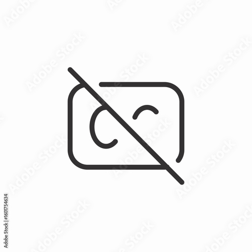 closed caption off icon sign vector