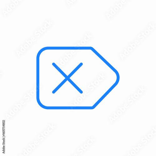 delete mark icon sign vector